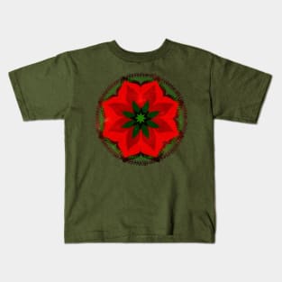 Christmas Flower Mandala Kids T-Shirt